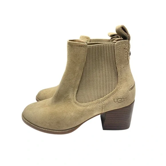 UGG Women's Tan Suede Ankle Boots - Picture 3 of 8